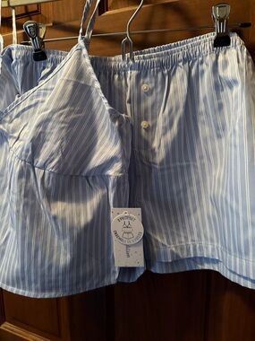 NWT Light Blue With White Stripe Pajama Set - Women XL